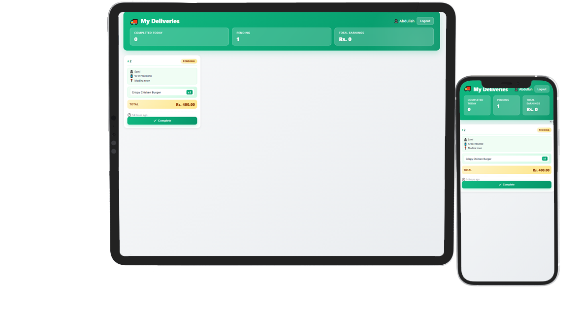 Delivery Orders Screenshot